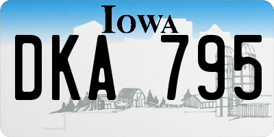 IA license plate DKA795