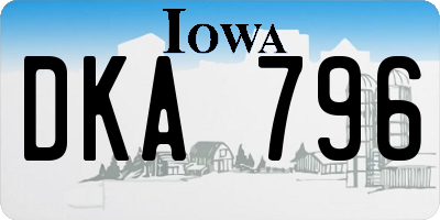 IA license plate DKA796