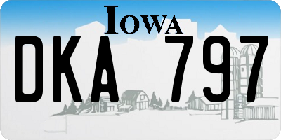 IA license plate DKA797