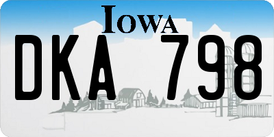 IA license plate DKA798