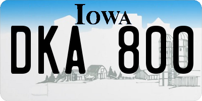 IA license plate DKA800