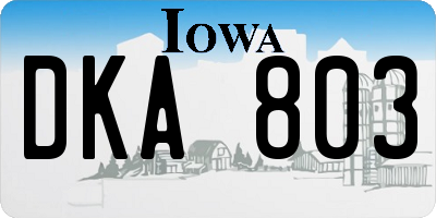 IA license plate DKA803