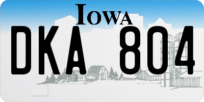 IA license plate DKA804