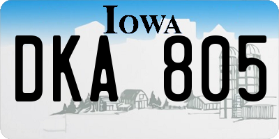 IA license plate DKA805