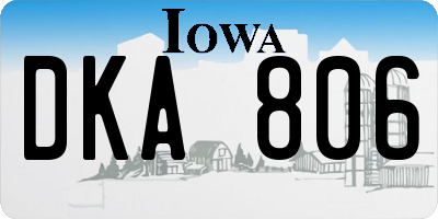 IA license plate DKA806