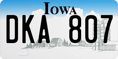 IA license plate DKA807
