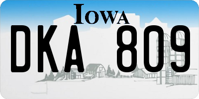 IA license plate DKA809