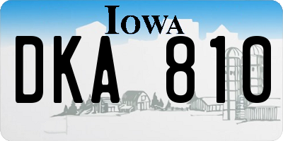IA license plate DKA810