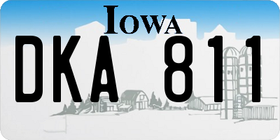 IA license plate DKA811