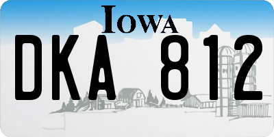 IA license plate DKA812