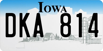 IA license plate DKA814