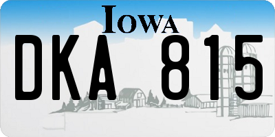 IA license plate DKA815