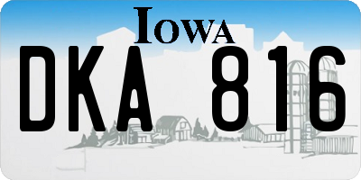 IA license plate DKA816
