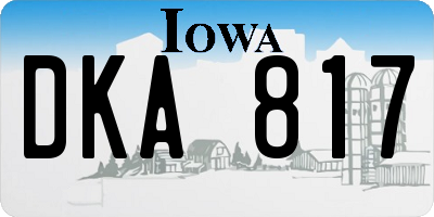 IA license plate DKA817