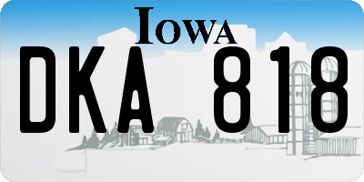 IA license plate DKA818