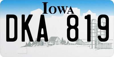 IA license plate DKA819