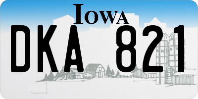 IA license plate DKA821