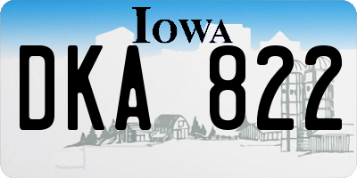 IA license plate DKA822