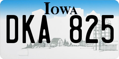 IA license plate DKA825