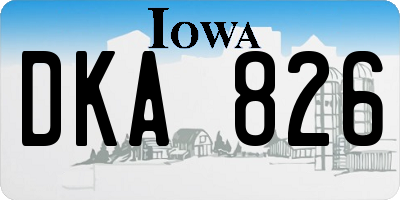 IA license plate DKA826