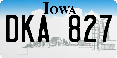 IA license plate DKA827
