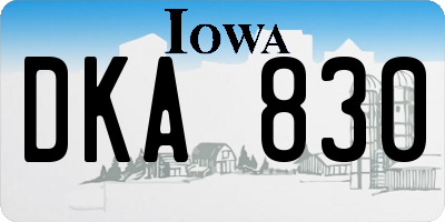 IA license plate DKA830