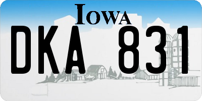 IA license plate DKA831