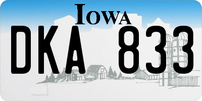 IA license plate DKA833
