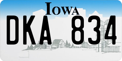 IA license plate DKA834