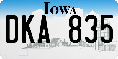 IA license plate DKA835