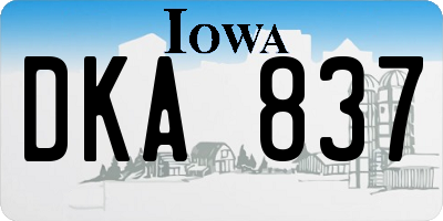 IA license plate DKA837
