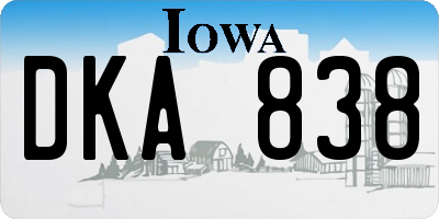 IA license plate DKA838