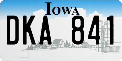IA license plate DKA841