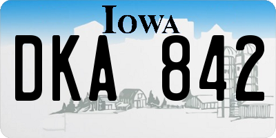 IA license plate DKA842