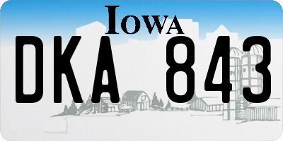 IA license plate DKA843