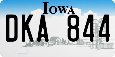IA license plate DKA844