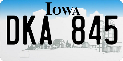 IA license plate DKA845