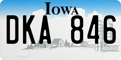 IA license plate DKA846