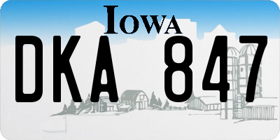 IA license plate DKA847