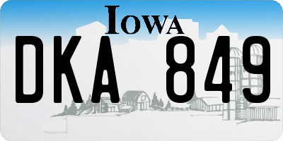 IA license plate DKA849