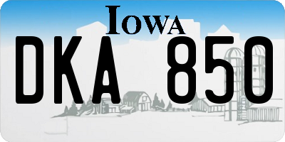IA license plate DKA850