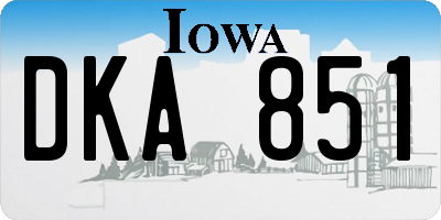 IA license plate DKA851