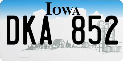 IA license plate DKA852