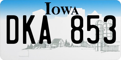 IA license plate DKA853