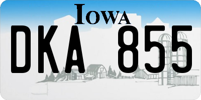 IA license plate DKA855