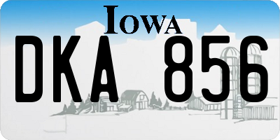 IA license plate DKA856