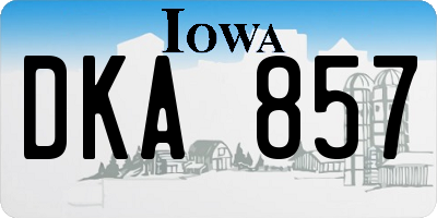 IA license plate DKA857