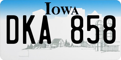 IA license plate DKA858