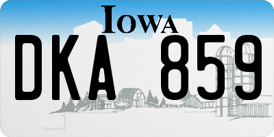 IA license plate DKA859