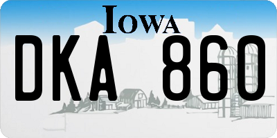 IA license plate DKA860